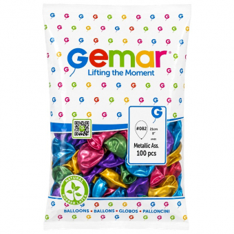Купить Шары воздушные METALLIC "Gemar" 8" (100шт). Микс цветов оптом